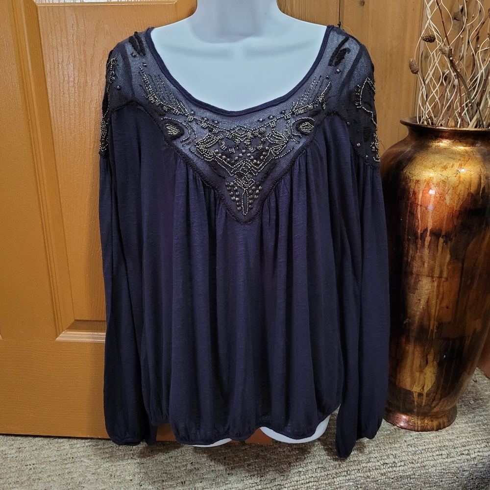 Free People Boho Bell Sleeve Blouse